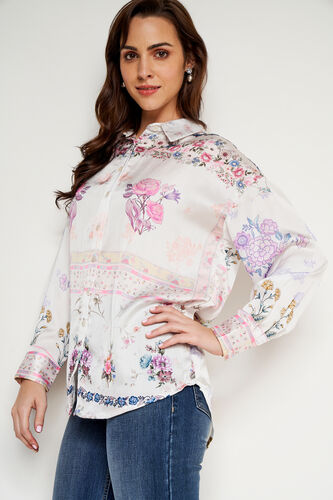 Multi Color Floral Shirt Style Top, Multi Color, image 1